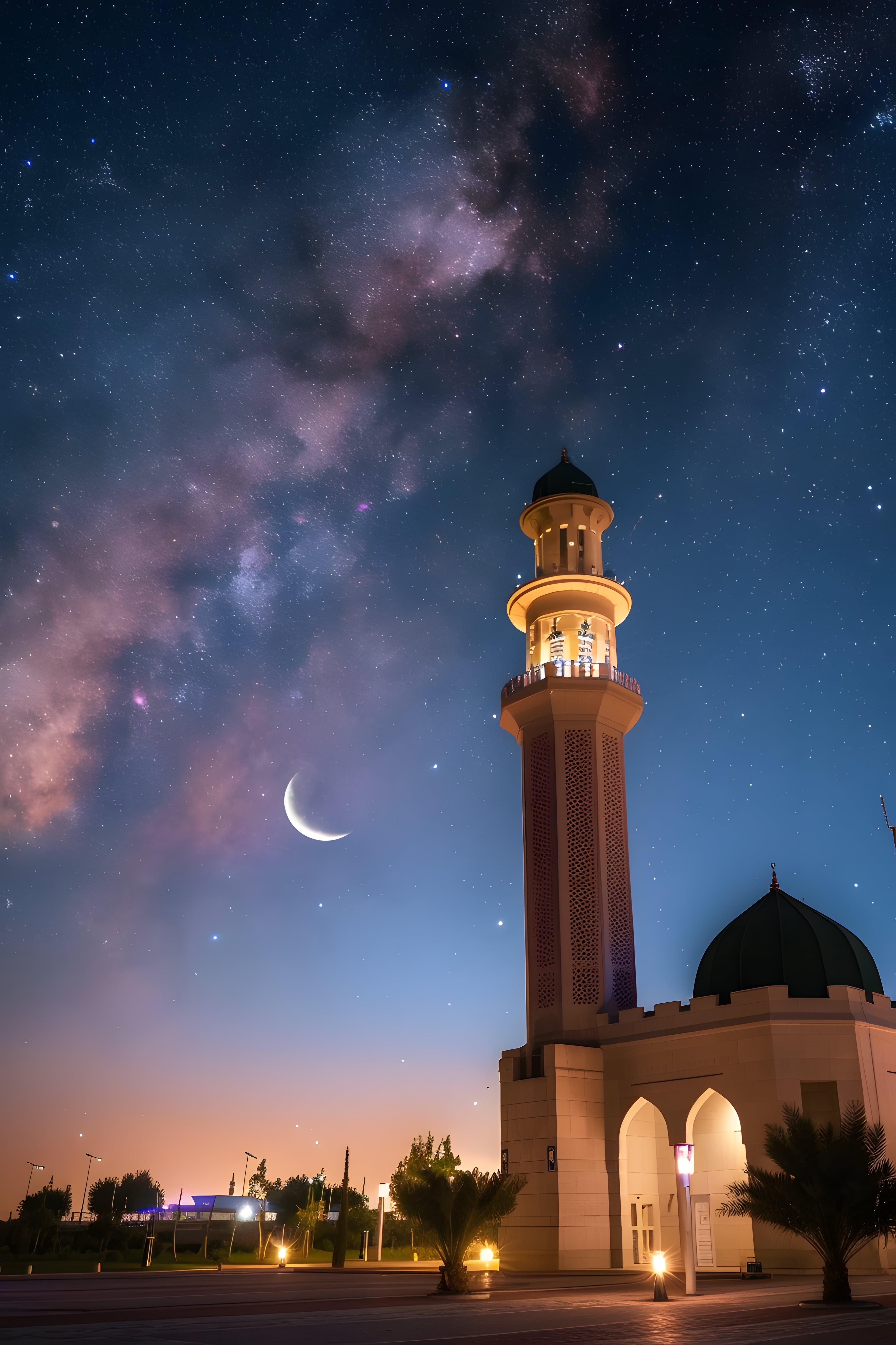 معمار مسجد إسلامي فاخر بزخارف ذهبية